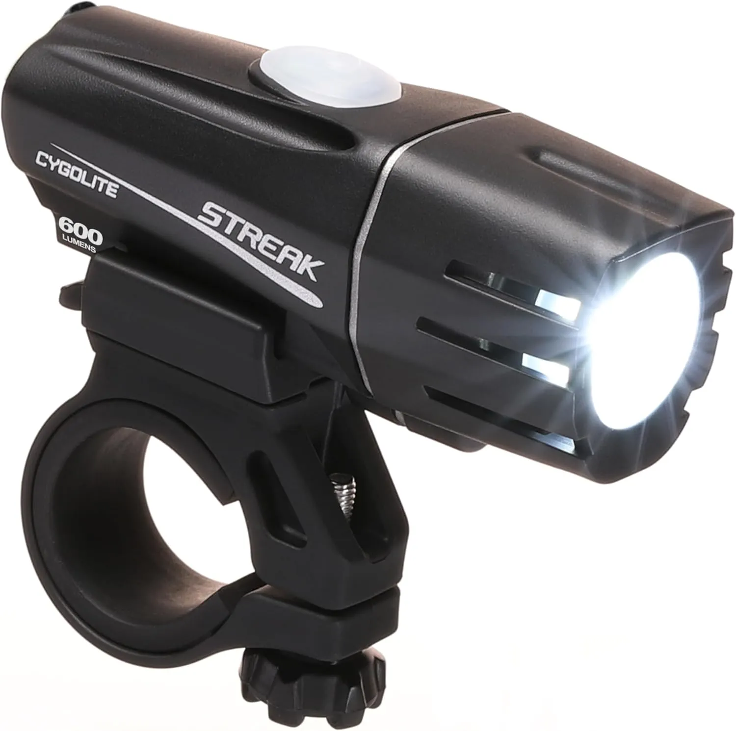 Cygolite Streak 600 Lumen Bicycle Light – 7 Light Modes – Use Day and Night – Compact, Durable, IP67 Waterproof– Secure Hard Mount– USB-C Rechargeable – for Road, Mountain, Commuter Bicycles