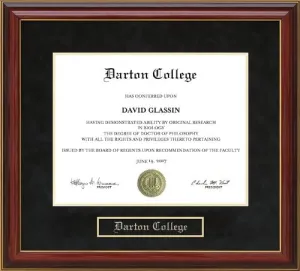 Darton College Diploma Frame - Mahogany