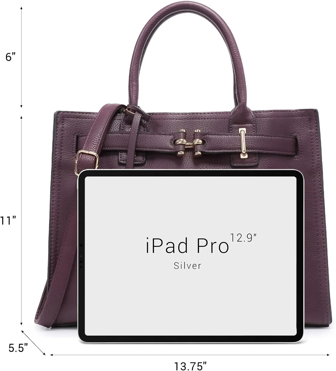 Dasein Women Satchel Purses Handbags Belted Top-handle Work Tote Shoulder Bags with Long Strap