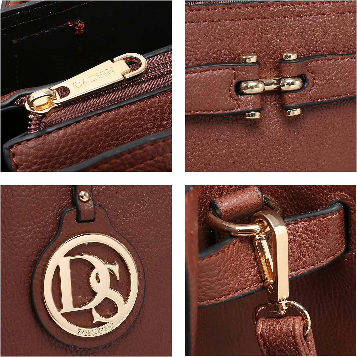 Dasein Women Satchel Purses Handbags Belted Top-handle Work Tote Shoulder Bags with Long Strap