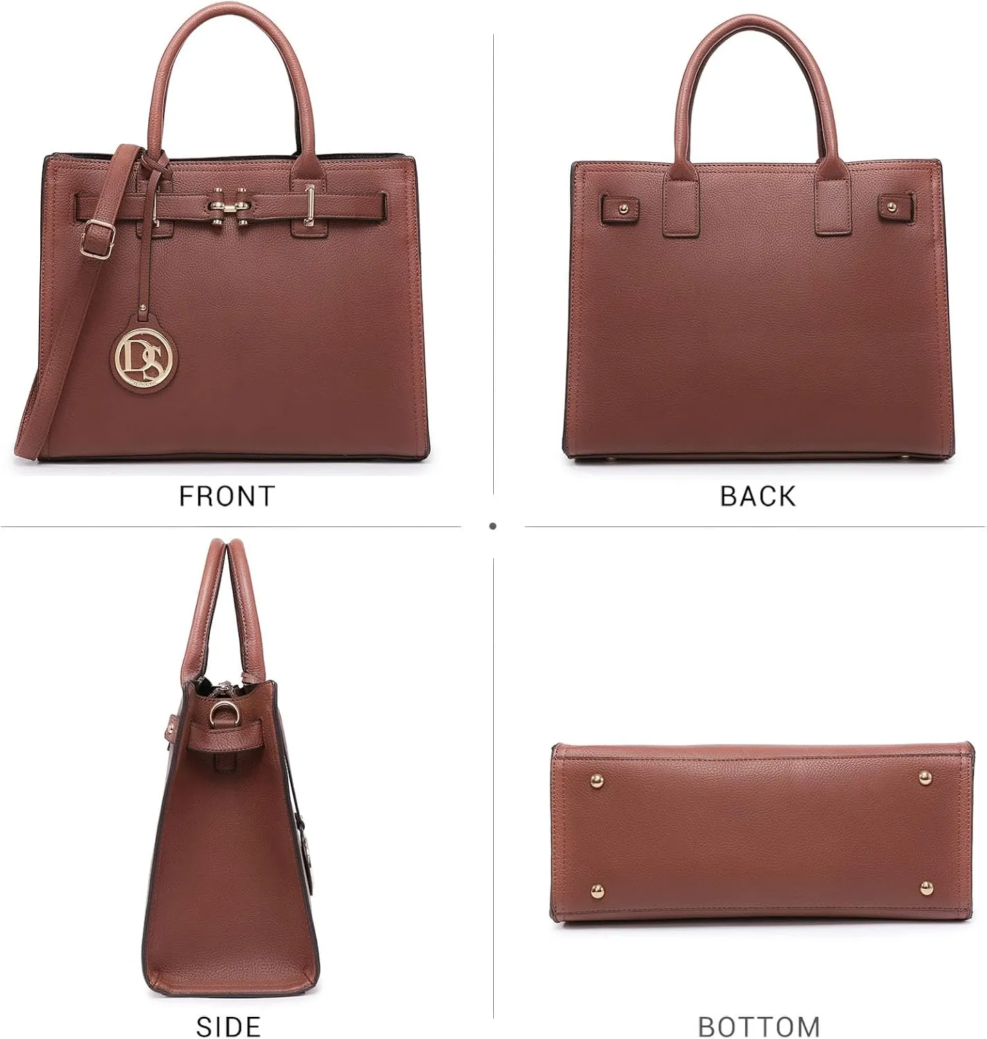 Dasein Women Satchel Purses Handbags Belted Top-handle Work Tote Shoulder Bags with Long Strap
