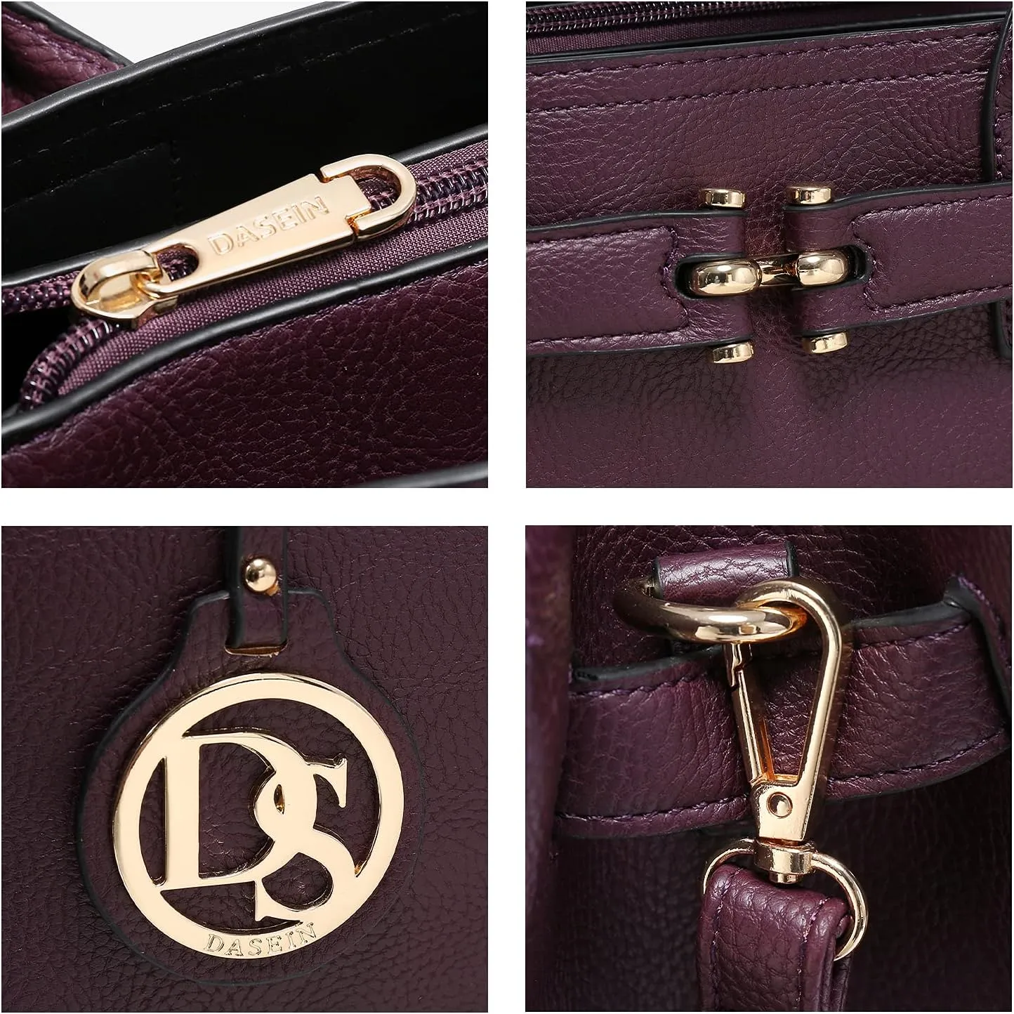 Dasein Women Satchel Purses Handbags Belted Top-handle Work Tote Shoulder Bags with Long Strap
