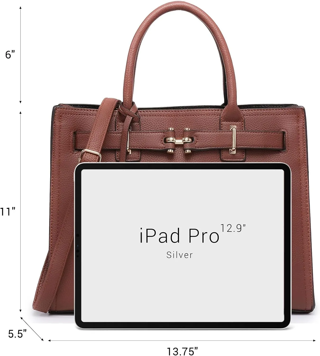 Dasein Women Satchel Purses Handbags Belted Top-handle Work Tote Shoulder Bags with Long Strap