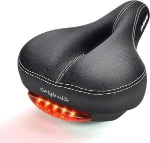 DAWAY Comfortable Men Women Bike Seat - Soft Memory Foam Padded Bicycle Seat, Bike Saddle Replacement with Wide Cushion for Peloton, Mountain & Exercise Bikes, Shock Absorbing, Waterproof, Universal