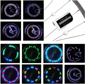 DAWAY LED Bike Wheel Lights - A12 Waterproof Cool Bicycle Tire Light, Safety Spoke Lights for Kids Boys Girls Men Women, 30 Fun Bright Patterns, Auto & Manual Dual Switch, with Battery