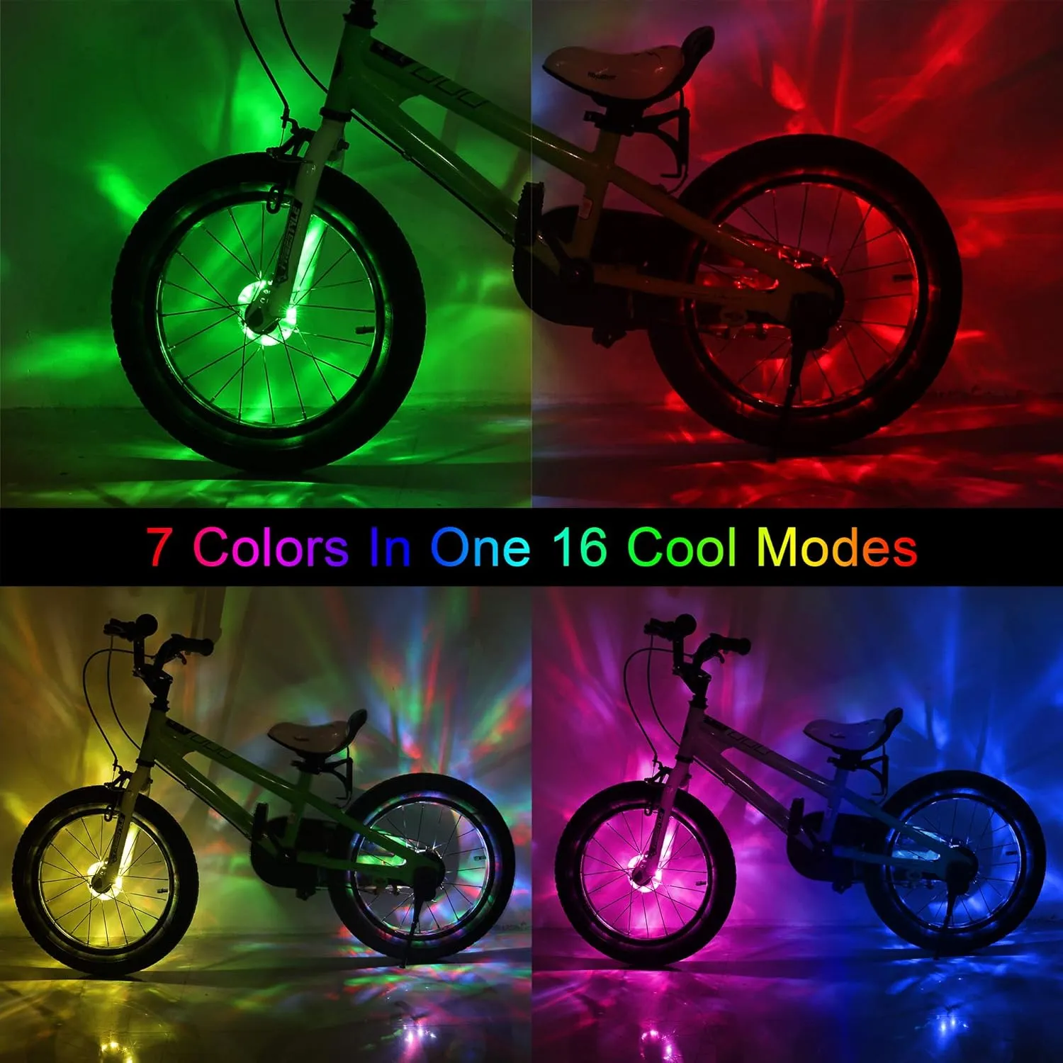 DAWAY Rechargeable Bike Wheel Lights - A16 Cool Led Bicycle Tire Lights, Safety Kids Adults Bike Hub Accessories for Boys Girls Men Women, Waterproof Bright Spoke Lights, Gifts for Cycling Disco Party