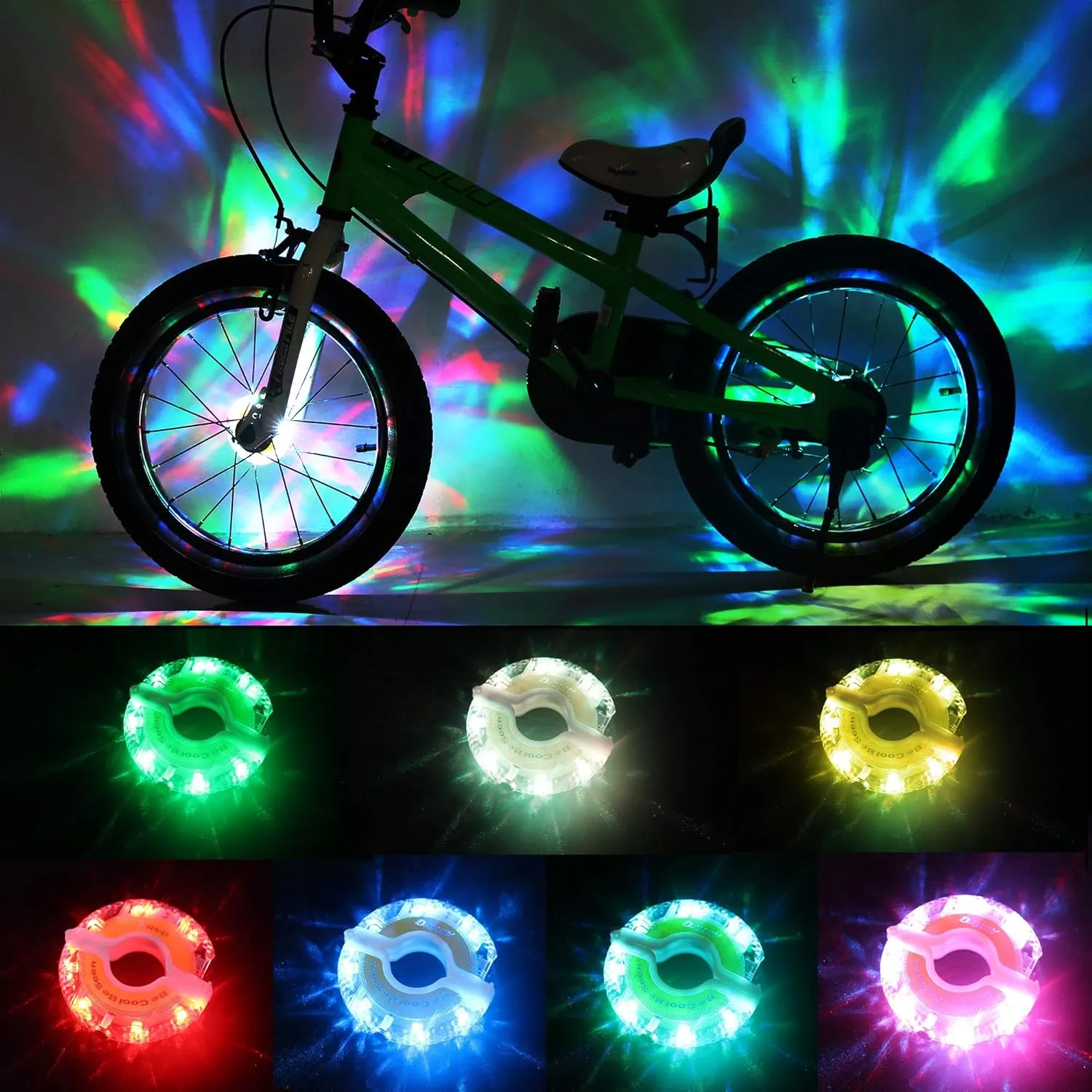 DAWAY Rechargeable Bike Wheel Lights - A16 Cool Led Bicycle Tire Lights, Safety Kids Adults Bike Hub Accessories for Boys Girls Men Women, Waterproof Bright Spoke Lights, Gifts for Cycling Disco Party