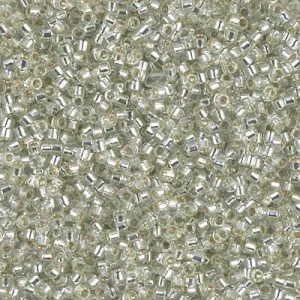 DB 1431, Light Celery Green-Silver Lined-Transparent - Miyuki Delica Beads - Size 11 - 5 grams - Japanese Cylinder Bead - Retail & Wholesale