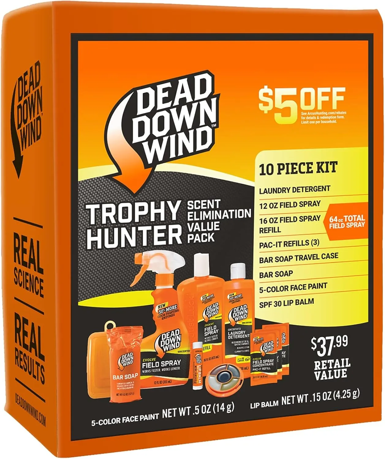 DEAD DOWN WIND Trophy Hunter Scent Eliminator, 10 Piece Kit