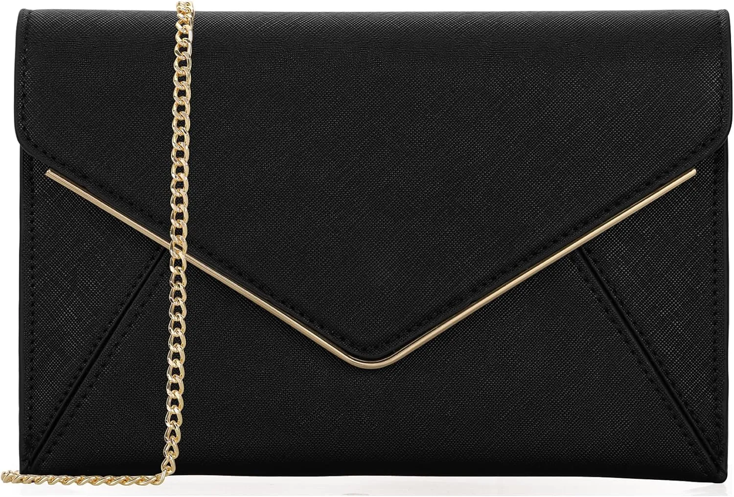 DEXMAY Evening Clutch Handbag for Women Elegant Saffiano PU Leather Envelope Handheld Purse Formal Foldover Dressy Bag