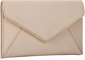 DEXMAY Evening Clutch Handbag for Women Elegant Saffiano PU Leather Envelope Handheld Purse Formal Foldover Dressy Bag