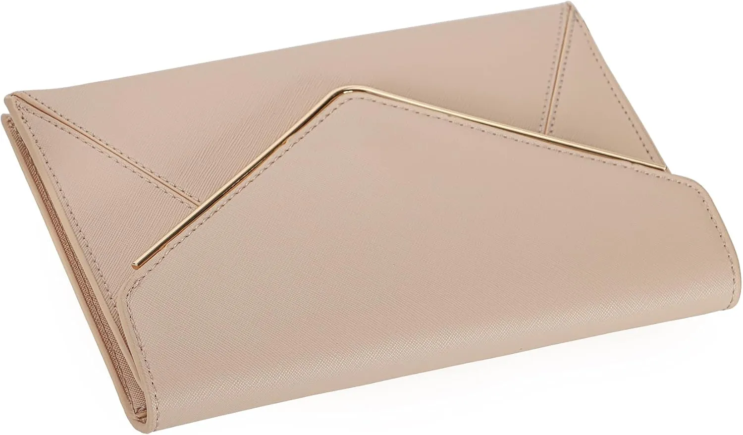 DEXMAY Evening Clutch Handbag for Women Elegant Saffiano PU Leather Envelope Handheld Purse Formal Foldover Dressy Bag