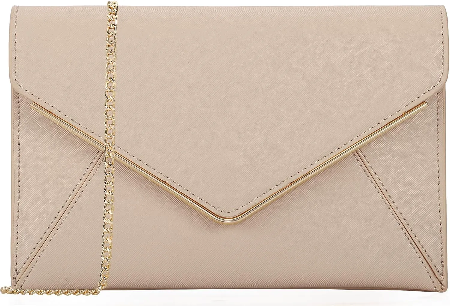 DEXMAY Evening Clutch Handbag for Women Elegant Saffiano PU Leather Envelope Handheld Purse Formal Foldover Dressy Bag