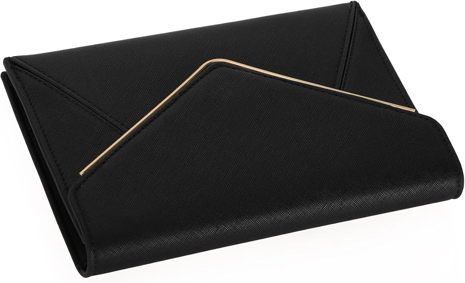 DEXMAY Evening Clutch Handbag for Women Elegant Saffiano PU Leather Envelope Handheld Purse Formal Foldover Dressy Bag