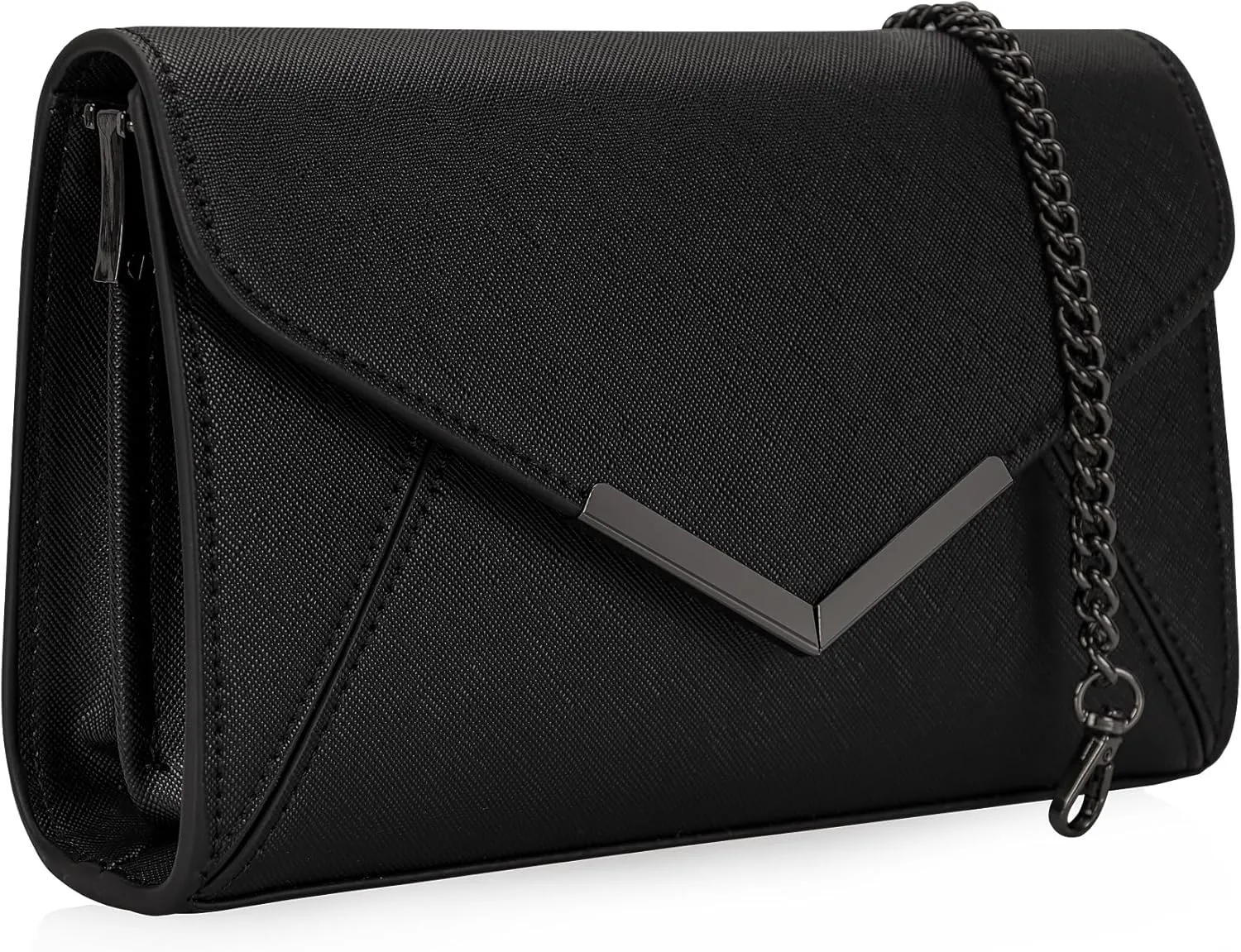DEXMAY Women Envelope Clutch Faux Saffiano Leather Evening Handbag Foldover Clutch Bag Formal Dressy Purse