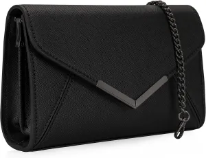 DEXMAY Women Envelope Clutch Faux Saffiano Leather Evening Handbag Foldover Clutch Bag Formal Dressy Purse