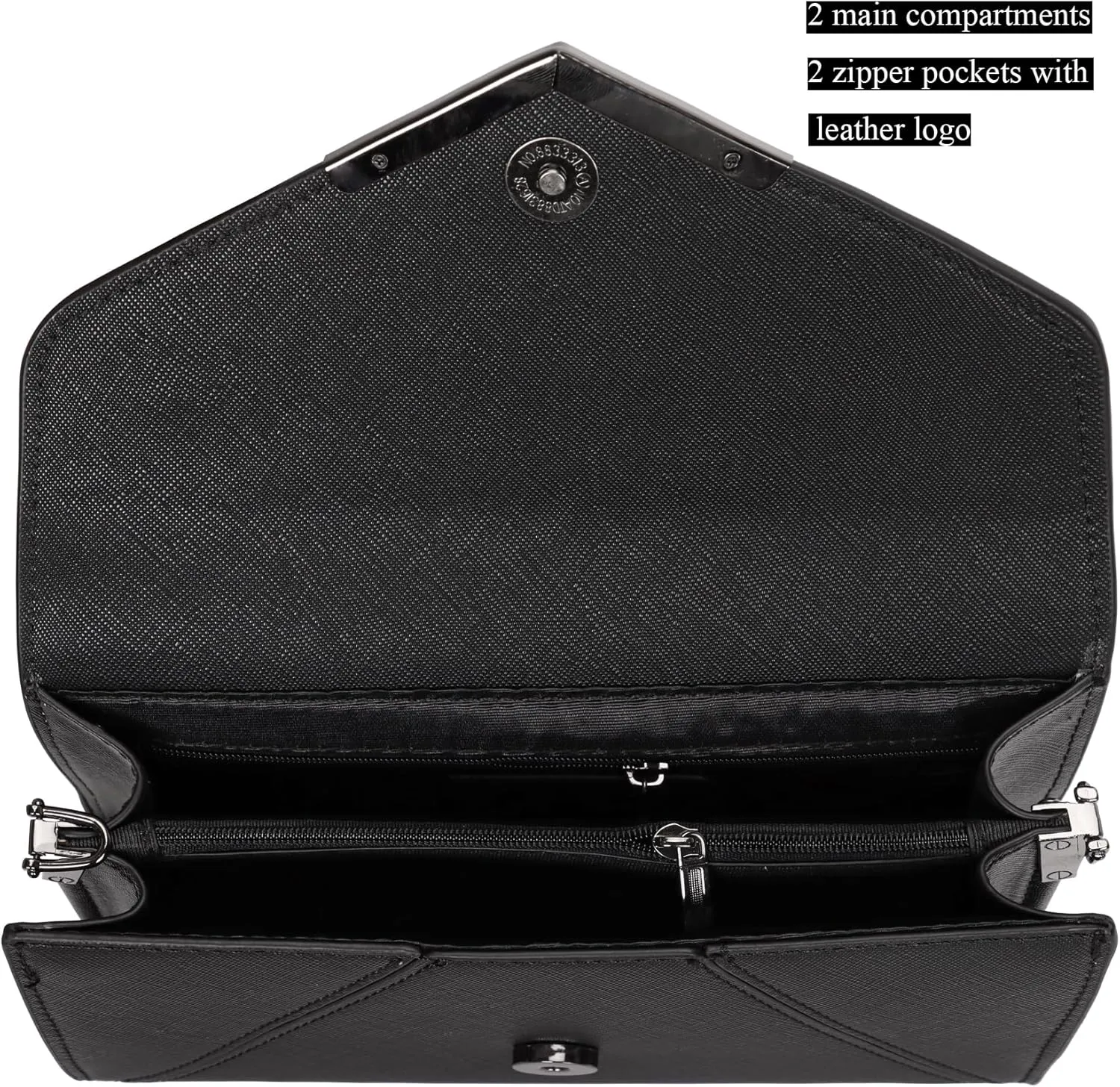 DEXMAY Women Envelope Clutch Faux Saffiano Leather Evening Handbag Foldover Clutch Bag Formal Dressy Purse