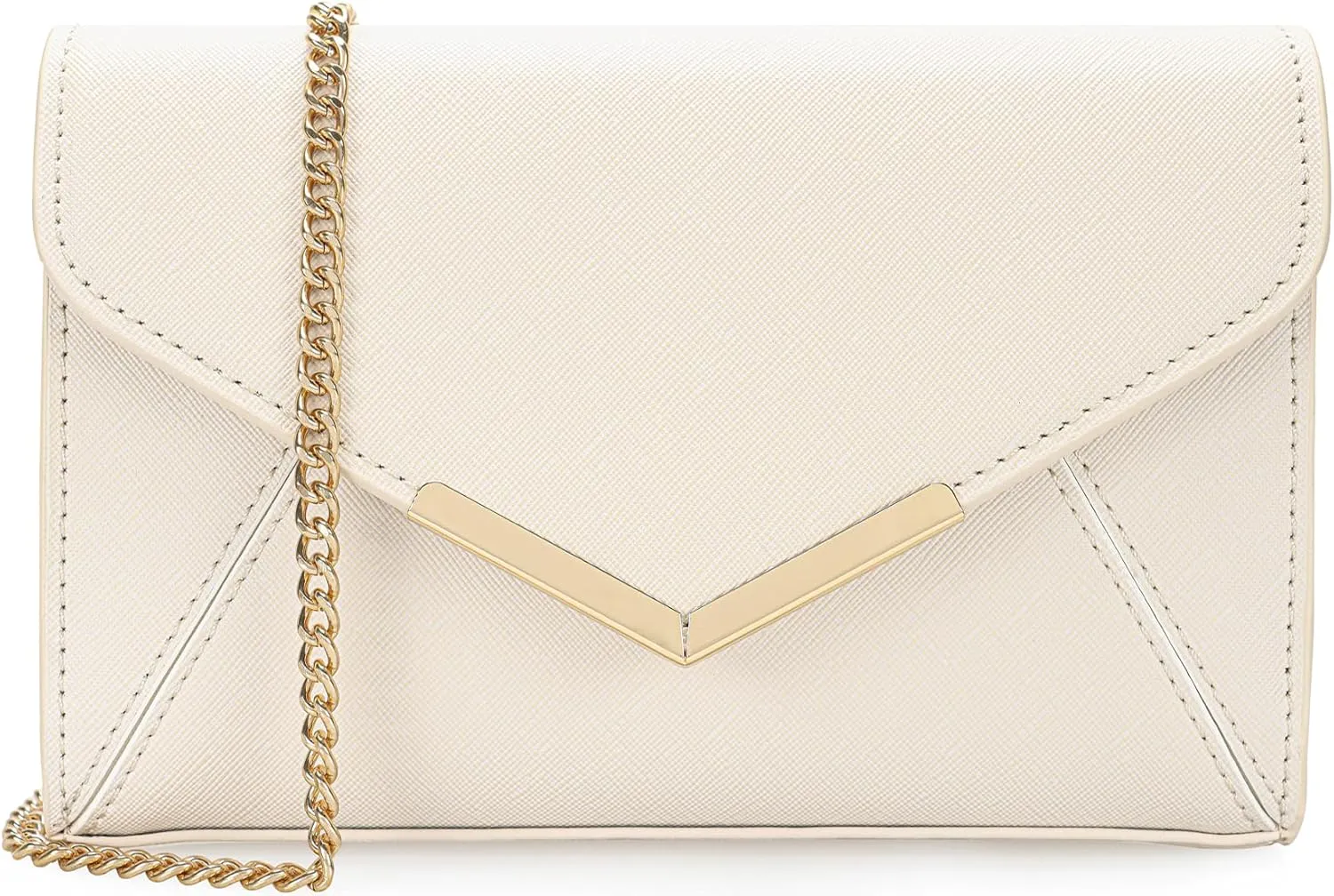 DEXMAY Women Envelope Clutch Faux Saffiano Leather Evening Handbag Foldover Clutch Bag Formal Dressy Purse