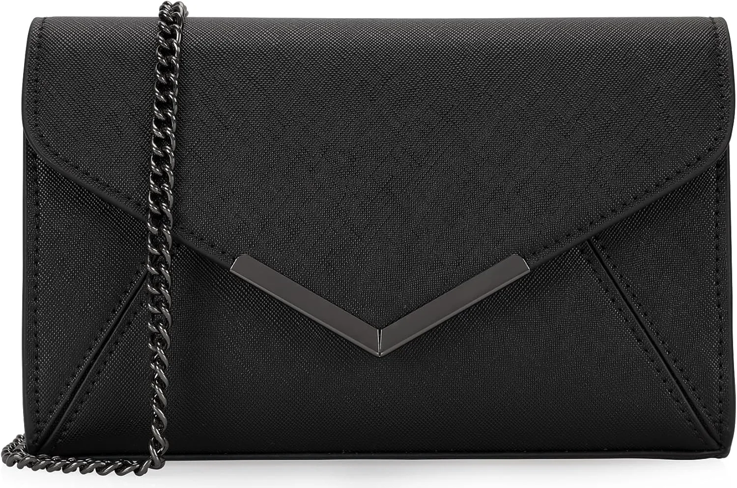 DEXMAY Women Envelope Clutch Faux Saffiano Leather Evening Handbag Foldover Clutch Bag Formal Dressy Purse