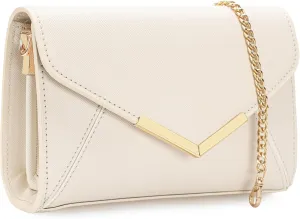 DEXMAY Women Envelope Clutch Faux Saffiano Leather Evening Handbag Foldover Clutch Bag Formal Dressy Purse