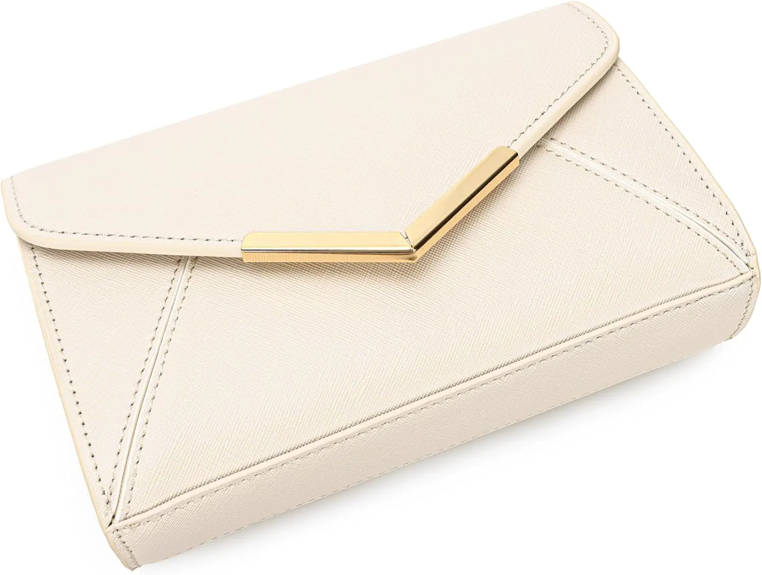 DEXMAY Women Envelope Clutch Faux Saffiano Leather Evening Handbag Foldover Clutch Bag Formal Dressy Purse