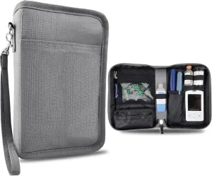 Diabetes Supplies Case – Portable Storage Case and Organizer Glucose Meter, Insulin, and Accessories - Compact, Portable (Glacier Gray)