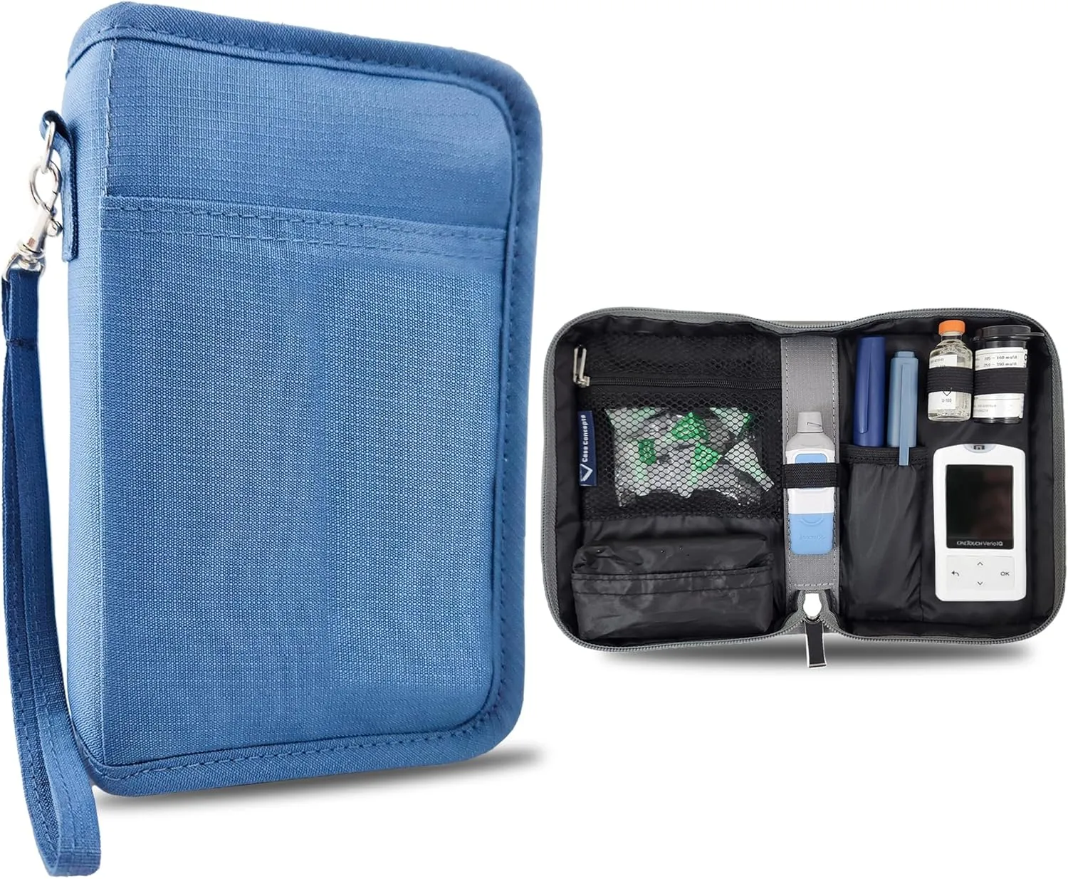 Diabetes Supplies Case – Portable Storage Case and Organizer Glucose Meter, Insulin, and Accessories - Compact, Portable (Sky Blue)