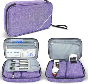 Diabetic Supplies Travel Case, Diabetes Storage Bag for Glucose Meter, Insulin Pen, Blood Sugar Test Strips, Syringe, Needles and More Kits (Bag Only)