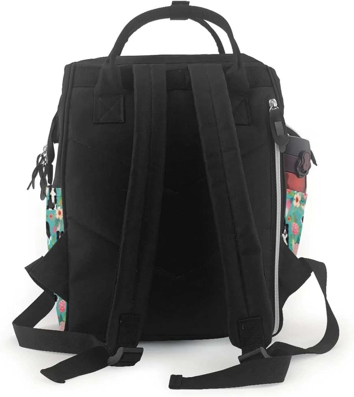 Diaper Bag Nappy Backpack Baby Bag Ocean Shark Mummy Backpack Multifunction Changing Bags for Travel, Border Collie Florals, One Size
