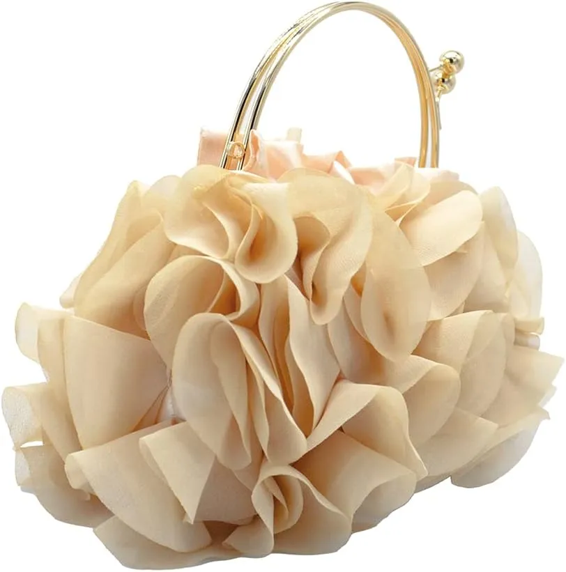 DJBM Floral Clutch Purses for Women Satin Clutch Evening Bag Party Prom Handbags Bride Purse