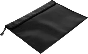 Document Bag Fireproof Briefcase Pouch Cross Section Passport Money Certificates Keeping for Home Office Use Black