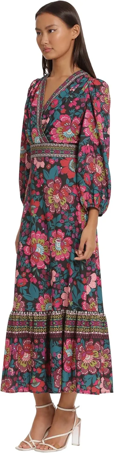 Donna Morgan Women's Surplus Bodice V-Neck Maxi Dress