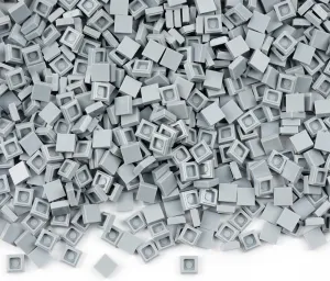 Dots Classic Building Blocks Accessories: Tile 1×1 Flat 1500pcs Bricks Parts and Pieces, Smooth Plate MOC Pixel Art Mosaic Bulk Lot Light Gray