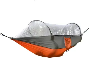 Double Camping Hammock with Mosquito/Bug Net, Tree Straps Portable Lightweight Nylon Hanging Swing Bed,Easy Assembly, for Indoor Outdoor Garden Activities