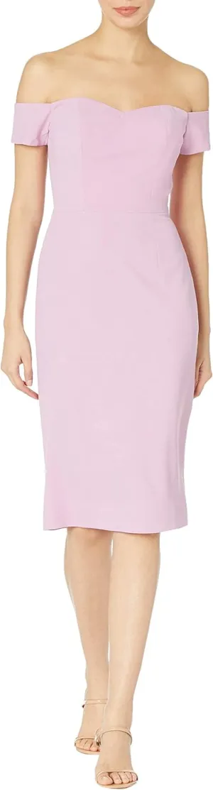 Dress the Population Women's Bailey Off The Shoulder Sweetheart Bodycon Midi Sheath Dress