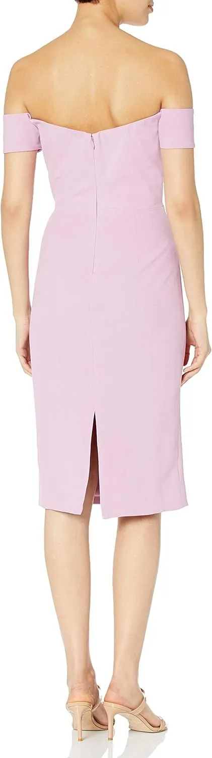 Dress the Population Women's Bailey Off The Shoulder Sweetheart Bodycon Midi Sheath Dress