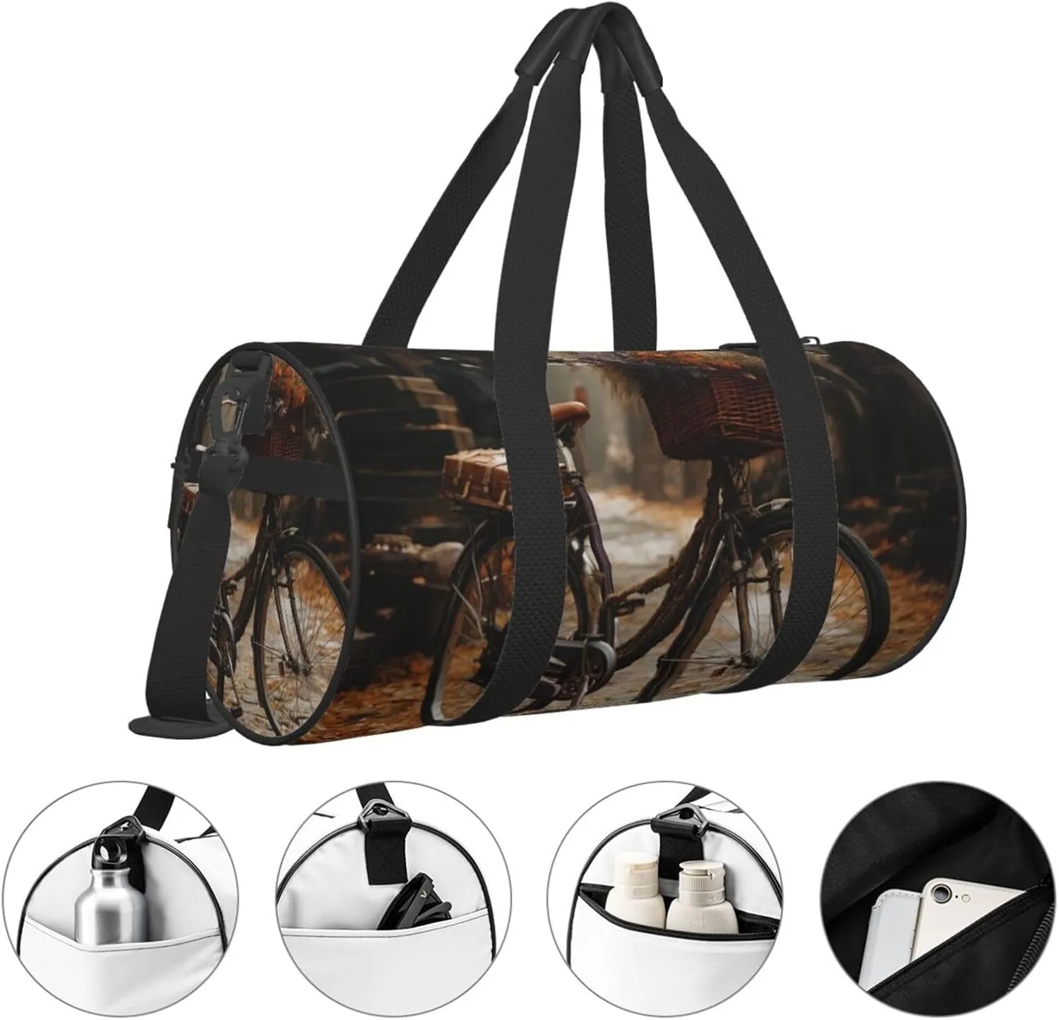 Duffel Bag for Men Women Small Gym Bag Bicycle Travel Duffel Bag Waterproof Overnight Bag for Sports Workout