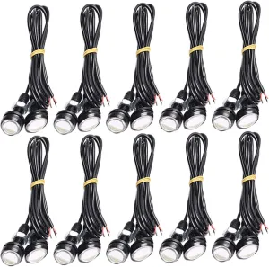 DUNSIHUI 10 pair 9W Eagle Eye LED Light Lamp, 6500k Xenon White 12V 23MM LED Eagle Eye Lamp for Car Van SUV Coupe Sedan DRL Fog Light Daytime Running DRL Tail Backup Light Motorcycle Light