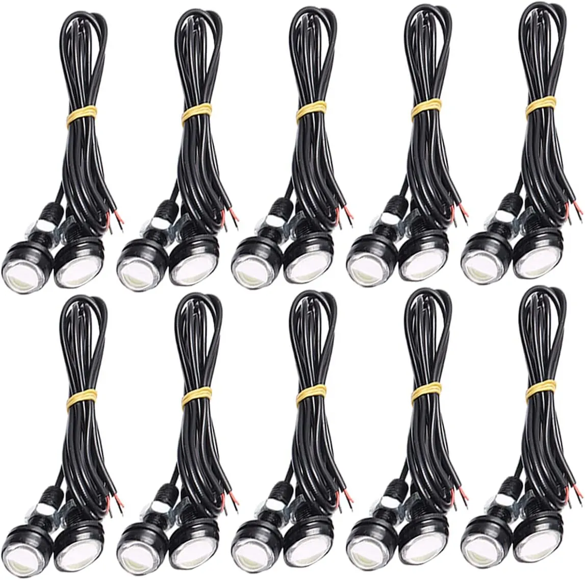 DUNSIHUI 10 pair 9W Eagle Eye LED Light Lamp, 6500k Xenon White 12V 23MM LED Eagle Eye Lamp for Car Van SUV Coupe Sedan DRL Fog Light Daytime Running DRL Tail Backup Light Motorcycle Light