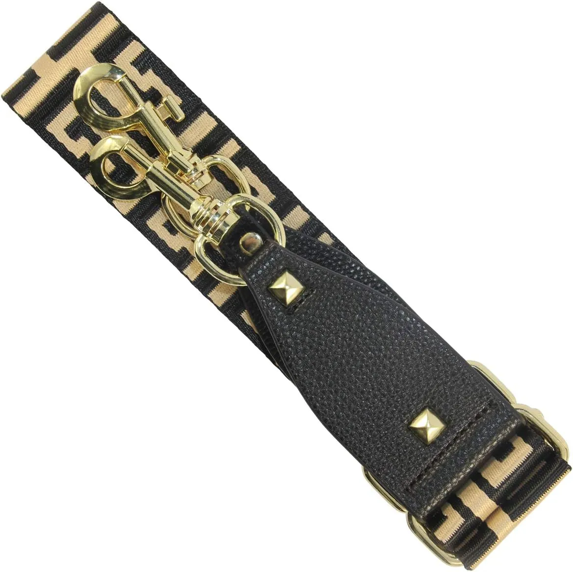 Duwi Wide Purse Strap Multicolor Striped Guitar Style Strap Adjustable Canvas Crossbody Bag Strap