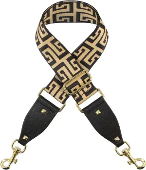 Duwi Wide Purse Strap Multicolor Striped Guitar Style Strap Adjustable Canvas Crossbody Bag Strap