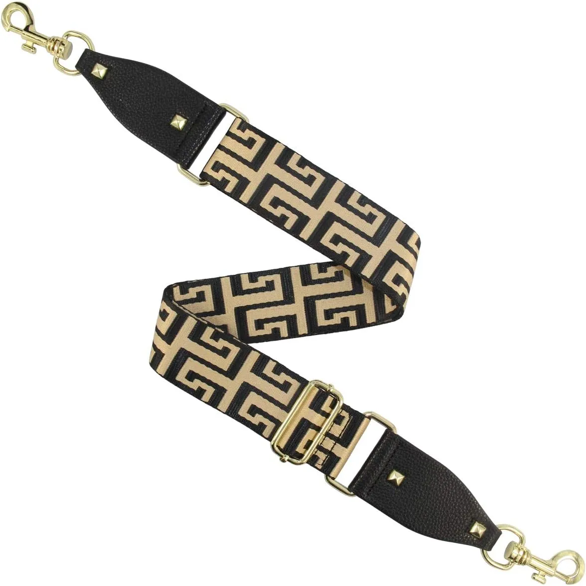 Duwi Wide Purse Strap Multicolor Striped Guitar Style Strap Adjustable Canvas Crossbody Bag Strap