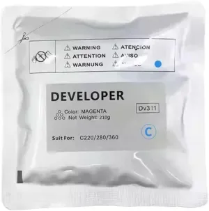 DV311 Developer Powder Compatible for C220 C360 C280 210g Bag CMYK 1 Piece(C-210g)