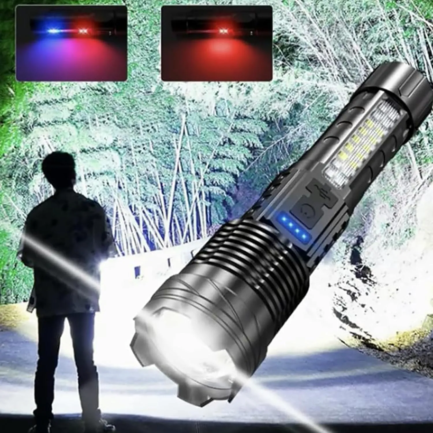 Earc Strong Flashlight with High Lumens, LED Rechargeable, Waterproof (2pcs)