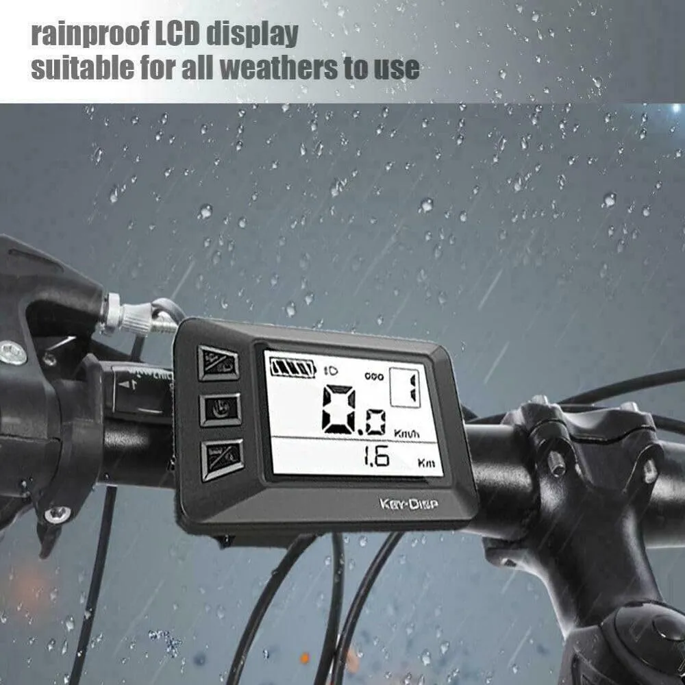 Ebike Bicycle LCD Display Meter 24V 36V 48V Key-Disp KD21C Electric Bike Conversion Kit Cycling Computer Display for Bicycle Accessories 0.9in/22.2mm E-Bike Handlebar