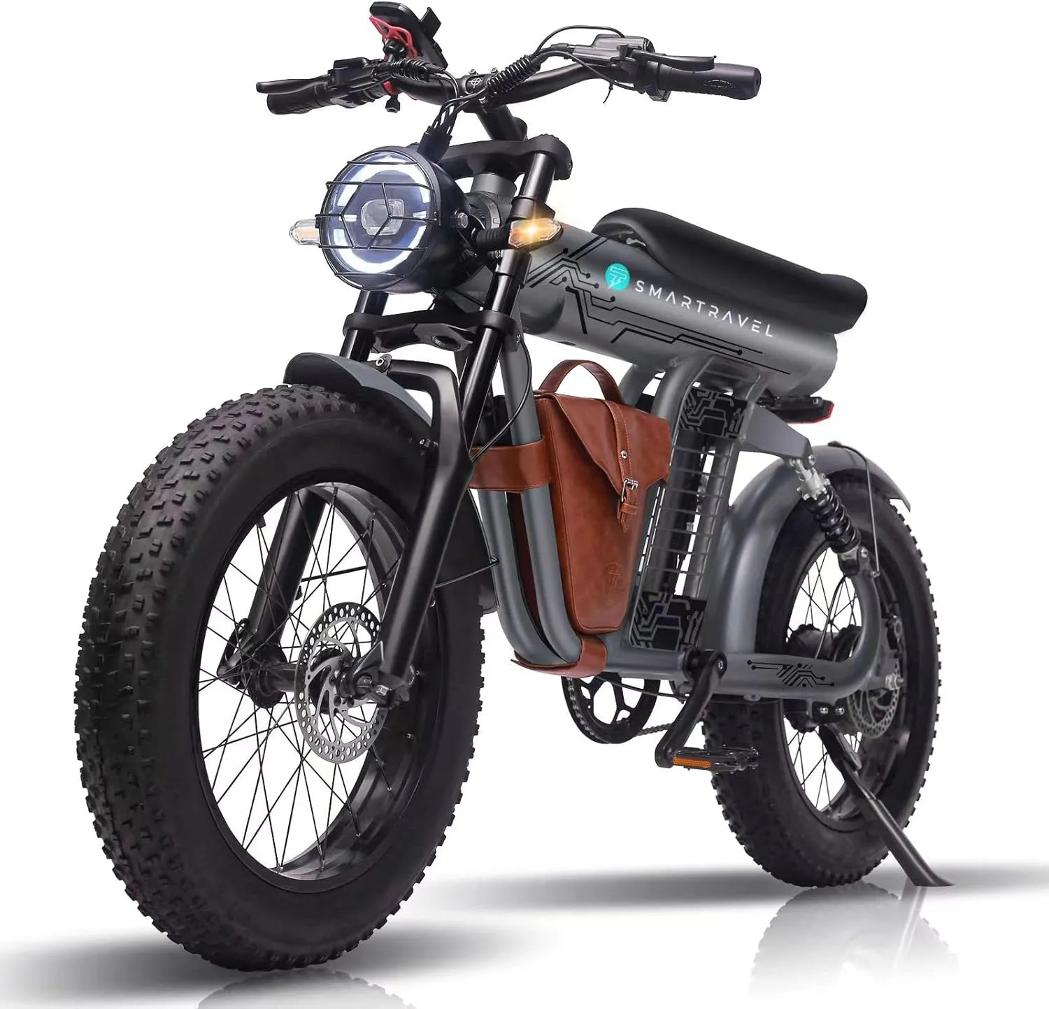 Ebike with 1200W Brushless Motor,Removable 48V 20Ah Battery,UP to 32MPH,Electric Mountain Bike with 20" Fat Tire with Front/Rear Turn Signals for Men Women,Travel Bag