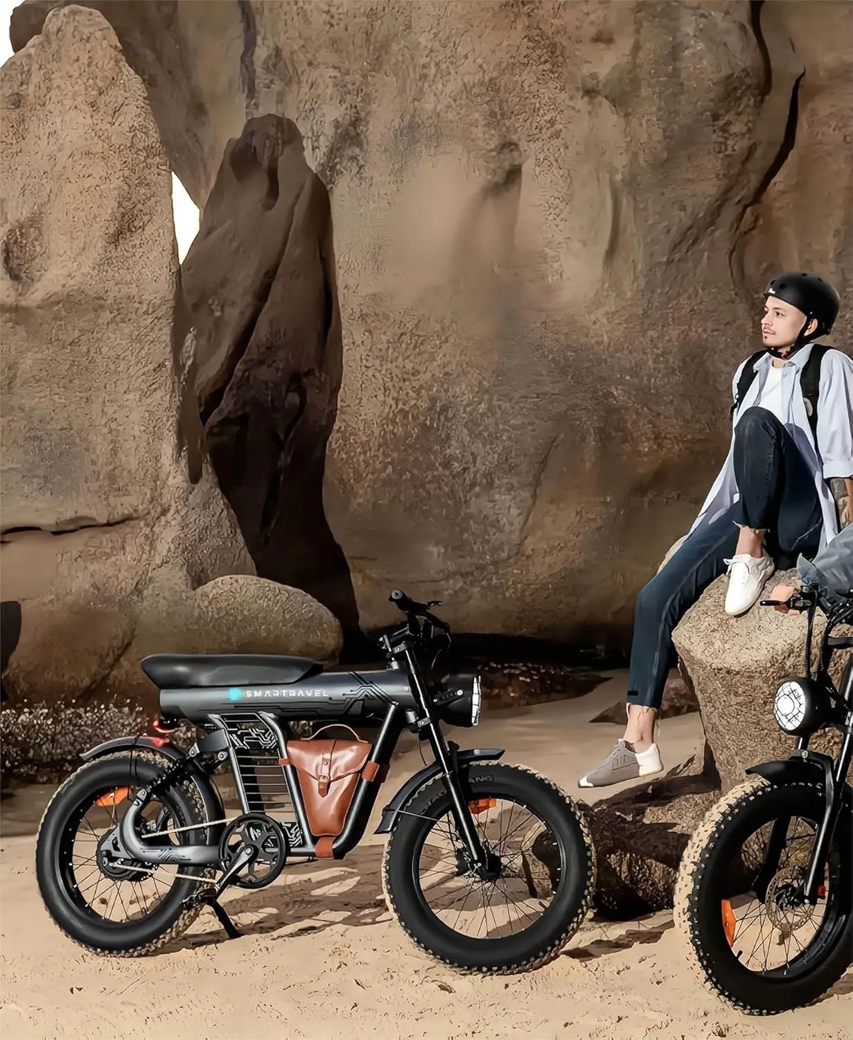 Ebike with 1200W Brushless Motor,Removable 48V 20Ah Battery,UP to 32MPH,Electric Mountain Bike with 20" Fat Tire with Front/Rear Turn Signals for Men Women,Travel Bag