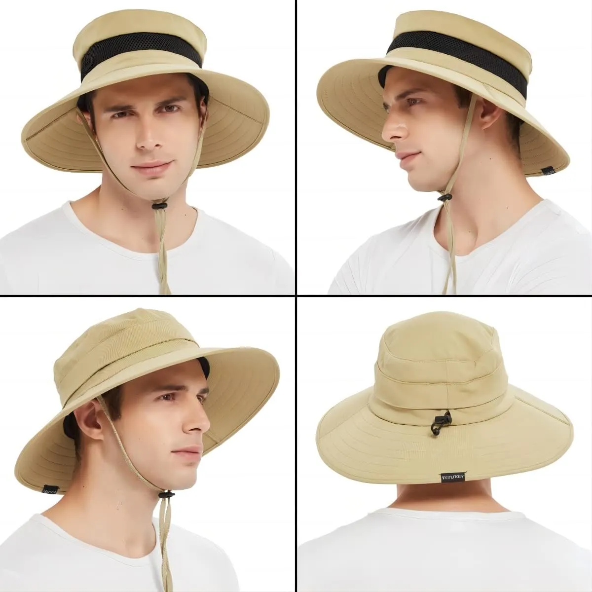 EINSKEY Waterproof Sun Hat for Men Women, UPF 50  UV Protection Wide Brim Packable Hat for Fishing Hiking Garden Safari Beach