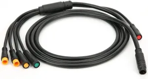Electric Bike 1T5 Cable, 1 for 5 Integrated Bicycle Cable with Light Function Ebrake Throttle Display E Bike Cable Conversion Accessories for Ebike Water Proof Controller