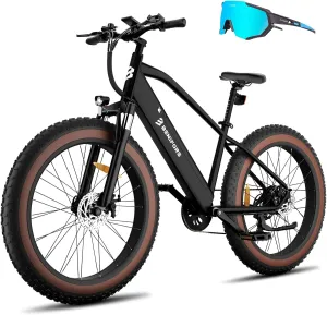 Electric Bike for Adult 1400W Peak, 48V 720WH Removable Battery, 72 Miles 28 MPH, 26" Mountain Electric Bike with Hydraulic Suspension, 7-Speed Gears Fat Tire Mountain EBike Commuter for Men UL